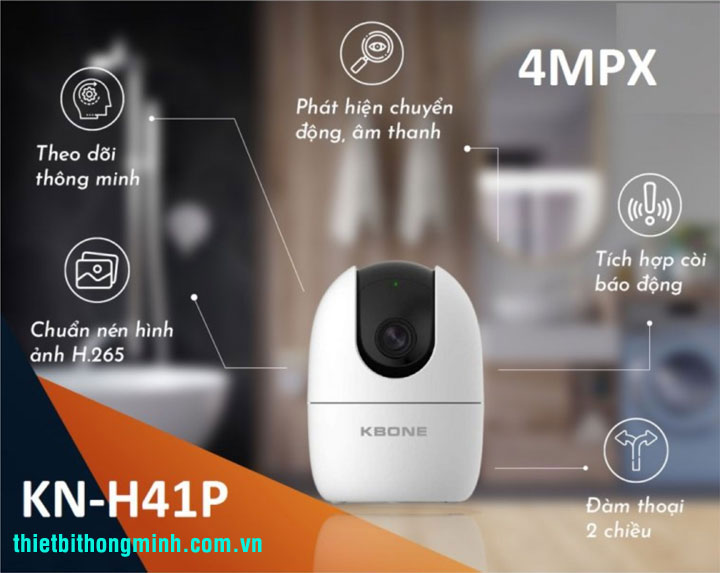 Camera IP Wifi 4.0MP KBONE KN-H41P-1