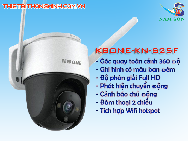 Camera Wifi PTZ Full color 2.0M Kbone KN-S25F-2